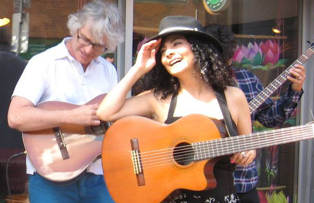 Photo: Rosy Cervantes with Richard Fouchaux in Kensington Market, 2016